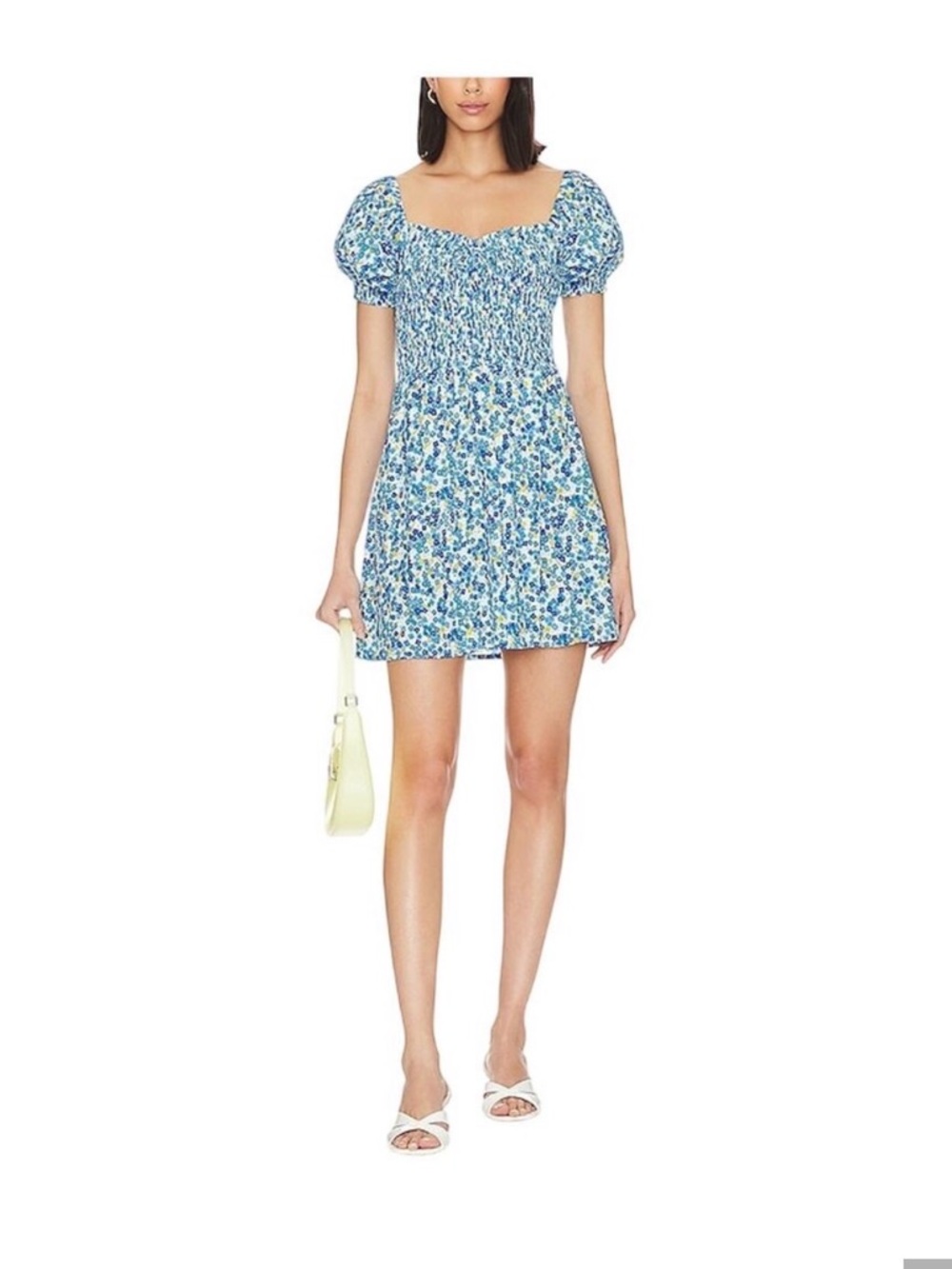 Faithful the Brand Floral Blue mini dress